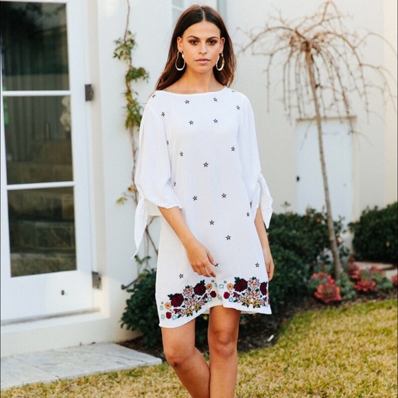 CLEMENTINE EMBROIDERY STARRY NIGHT MINI DRESS STAR - Picture 2 of 8